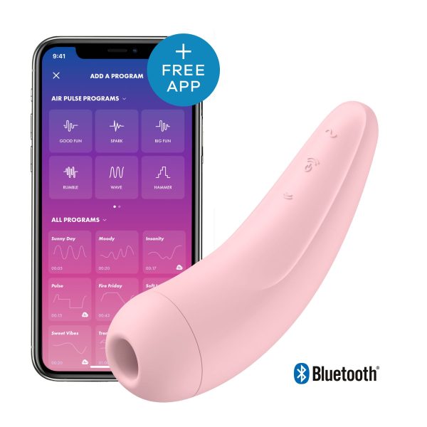 Вакуумный клиторальный стимулятор Satisfyer Curvy 2+ с управлением через интернет