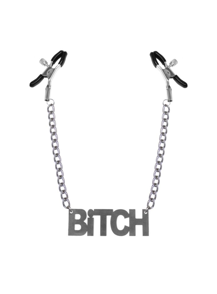 Затискачі для сосків Bitch, Feral Feelings - Nipple clamps Bitch, срібло