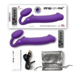 Безремневой страпон с вибрацией Strap-On-Me Vibrating диам. 4,7см, пульт ДУ, регулируемый