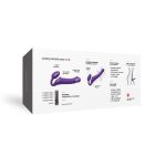 Безремневой страпон с вибрацией Strap-On-Me Vibrating диам. 4,7см, пульт ДУ, регулируемый