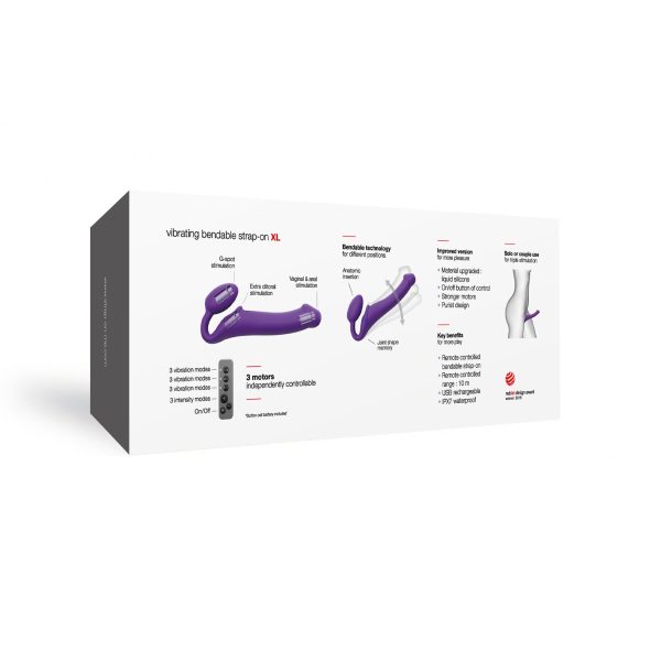 Безремневой страпон с вибрацией Strap-On-Me Vibrating диам. 4,7см, пульт ДУ, регулируемый