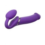Безремневой страпон с вибрацией Strap-On-Me Vibrating диам. 4,7см, пульт ДУ, регулируемый