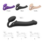 Безремневой страпон с вибрацией Strap-On-Me Vibrating диаметр 3,7см, пульт ДУ, регулируемый