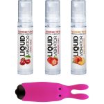 Набор из 3-х вкусов стимулирующего лубриканта Amoreane Med (3х10мл) и вибропули Adrien Lastic