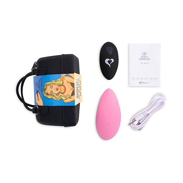 Вибратор в трусики FeelzToys Panty Vibrator с пультом ДУ, 6 режимов работы, сумочка-чехол