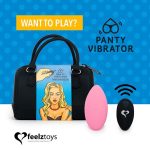 Вибратор в трусики FeelzToys Panty Vibrator с пультом ДУ, 6 режимов работы, сумочка-чехол