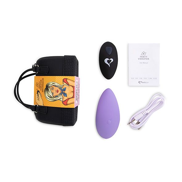 Вибратор в трусики FeelzToys Panty Vibrator с пультом ДУ, 6 режимов работы, сумочка-чехол
