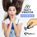 Вибратор в трусики FeelzToys Panty Vibrator с пультом ДУ, 6 режимов работы, сумочка-чехол
