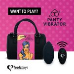 Вибратор в трусики FeelzToys Panty Vibrator с пультом ДУ, 6 режимов работы, сумочка-чехол