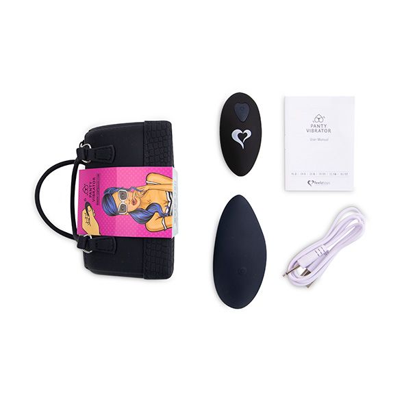 Вибратор в трусики FeelzToys Panty Vibrator с пультом ДУ, 6 режимов работы, сумочка-чехол