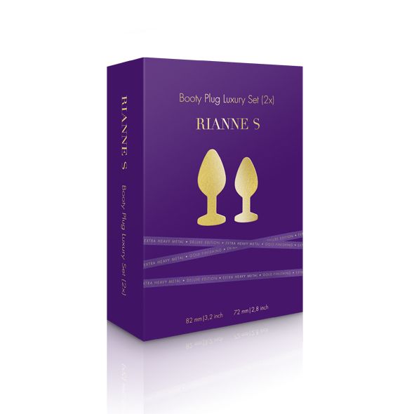 Набір металевих анальних пробок із кристалом RIANNE – Booty Plug Luxury Set, діаметр 3 та 3,5 см
