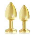 Набір металевих анальних пробок із кристалом RIANNE – Booty Plug Luxury Set, діаметр 3 та 3,5 см
