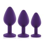 Набір силіконових анальних пробок із кристалом Rianne S: Booty Plug Set діаметр 3,2см, 3,5см, 4,2см