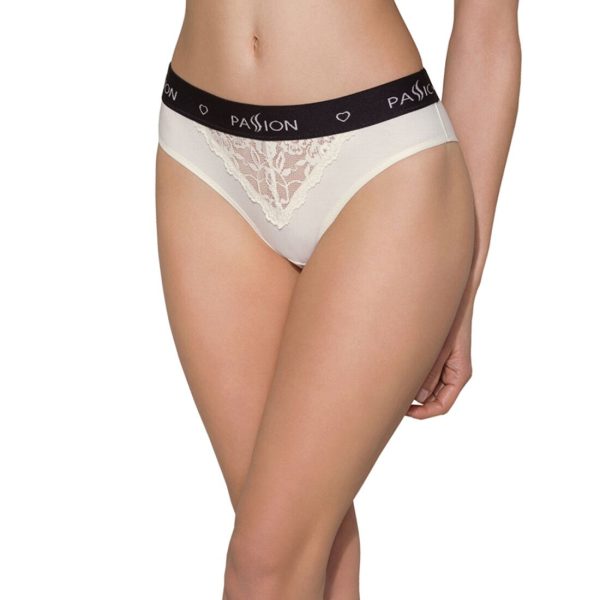 Трусики з широкою резинкою і мереживом Passion PS001 PANTIES ecru
