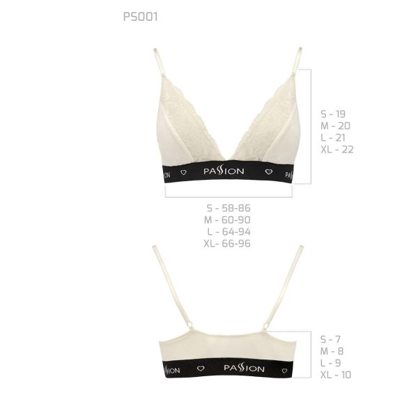 Еластичний топ з мереживом Passion PS001 TOP ecru