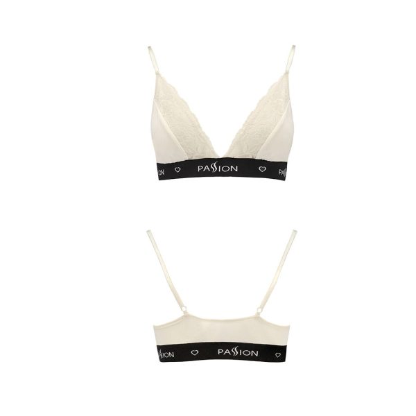 Еластичний топ з мереживом Passion PS001 TOP ecru