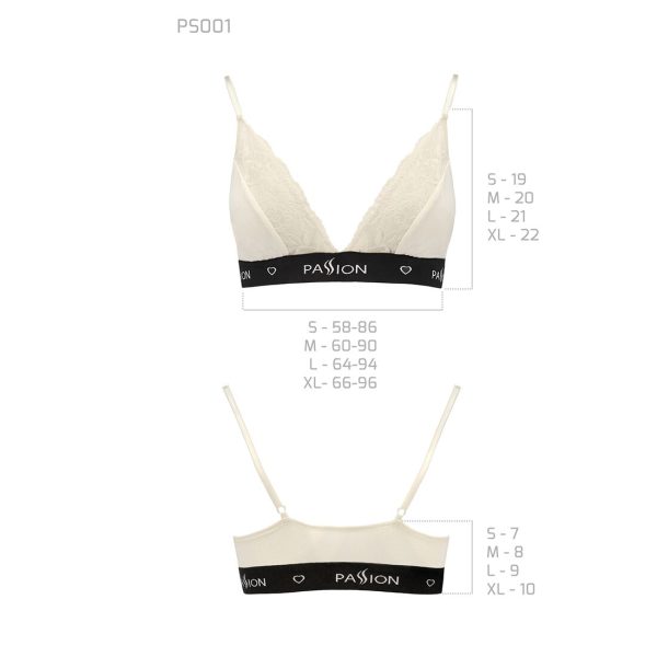 Еластичний топ з мереживом Passion PS001 TOP ecru