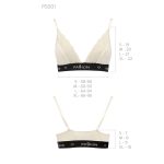 Еластичний топ з мереживом Passion PS001 TOP ecru