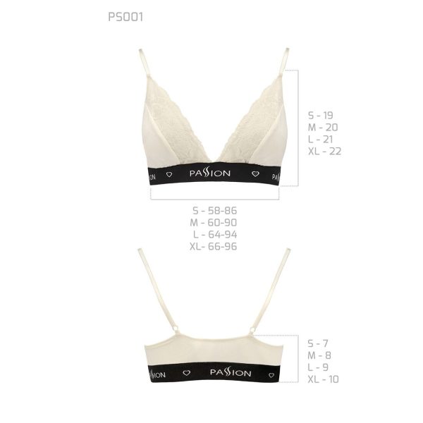Еластичний топ з мереживом Passion PS001 TOP ecru