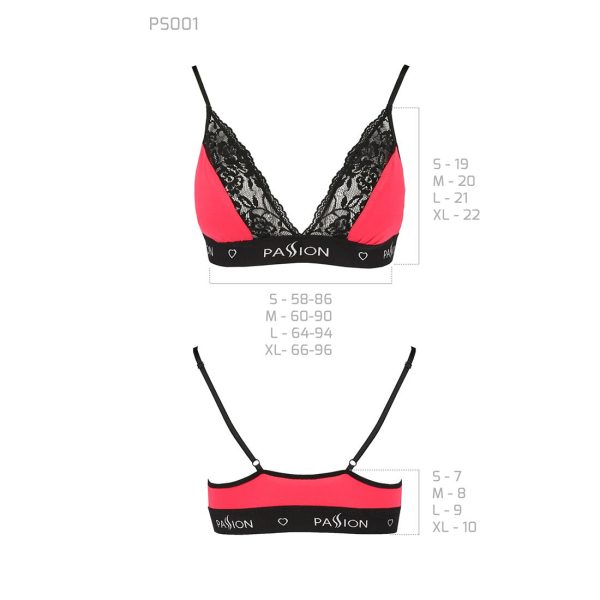 Еластичний топ з мереживом Passion PS001 TOP red