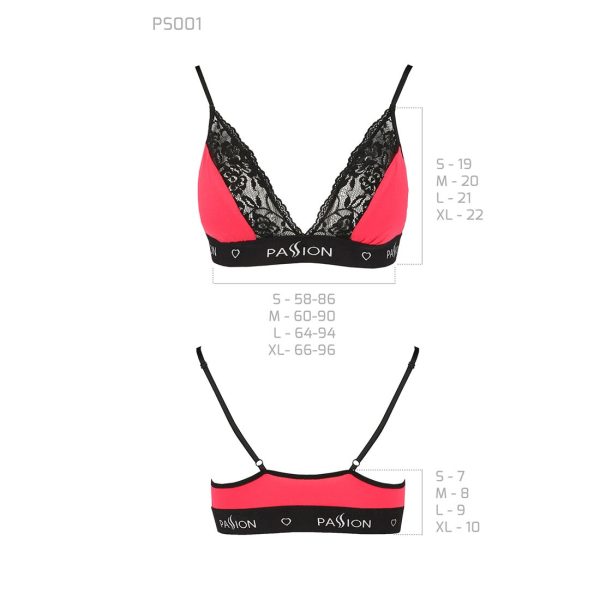 Эластичный топ с кружевом Passion PS001 TOP red