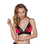 Еластичний топ з мереживом Passion PS001 TOP red