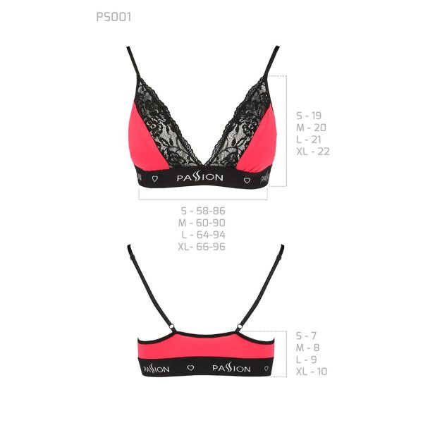 Еластичний топ з мереживом Passion PS001 TOP red