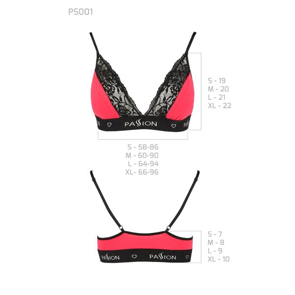 Еластичний топ з мереживом Passion PS001 TOP red