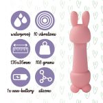Мини-вибратор FeelzToys Mister Bunny с двумя насадками