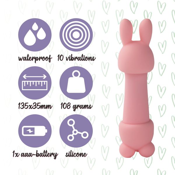 Мини-вибратор FeelzToys Mister Bunny с двумя насадками