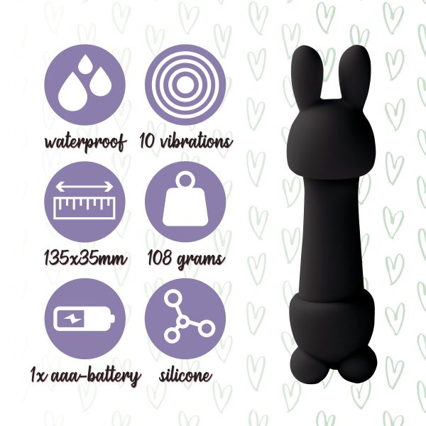 Мини-вибратор FeelzToys Mister Bunny с двумя насадками