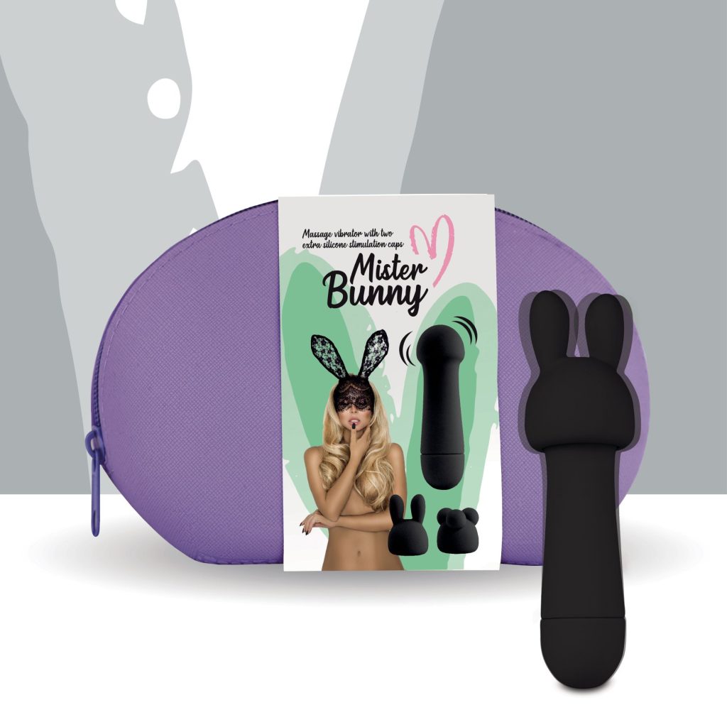 Мини-вибратор FeelzToys Mister Bunny с двумя насадками