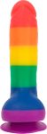 Радужный фаллоимитатор ADDICTION - JUSTIN - 8" - RAINBOW, 20,3 см, силикон