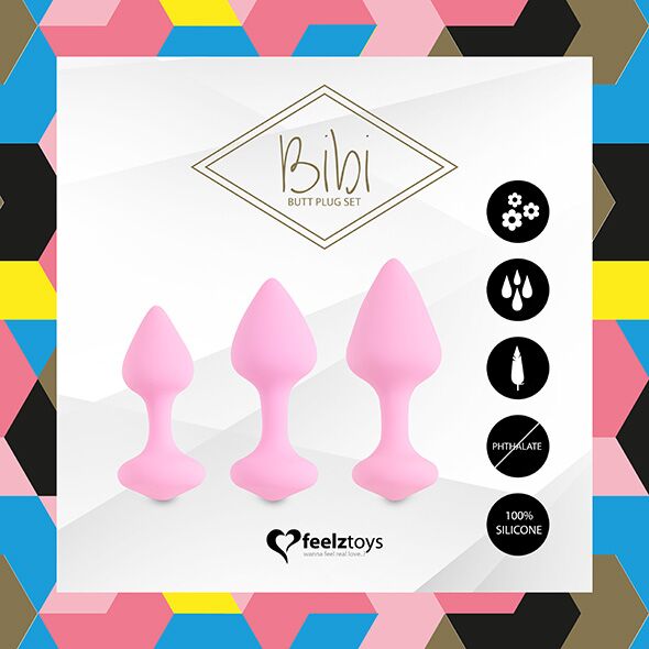 Набір силіконових анальних пробок FeelzToys - Bibi Butt Plug Set 3 pcs
