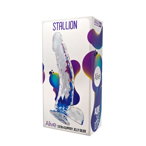 фаллоимитатор Alive Jelly Dildo Stallion, ТПЕ, присоска, диаметр 3,5 см, длина 22 см