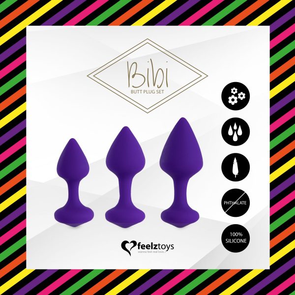 Набір силіконових анальних пробок FeelzToys - Bibi Butt Plug Set 3 pcs