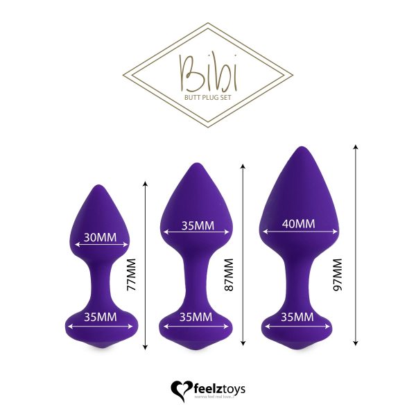 Набір силіконових анальних пробок FeelzToys - Bibi Butt Plug Set 3 pcs