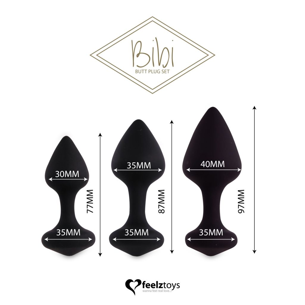 Набор силиконовых анальных пробок FeelzToys - Bibi Butt Plug Set 3 pcs