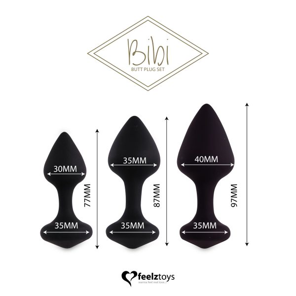 Набор силиконовых анальных пробок FeelzToys - Bibi Butt Plug Set 3 pcs