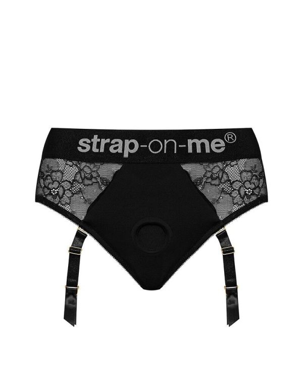 Мереживні труси для страпону з підв'язками для панчох Strap-On-Me DIVA HARNESS