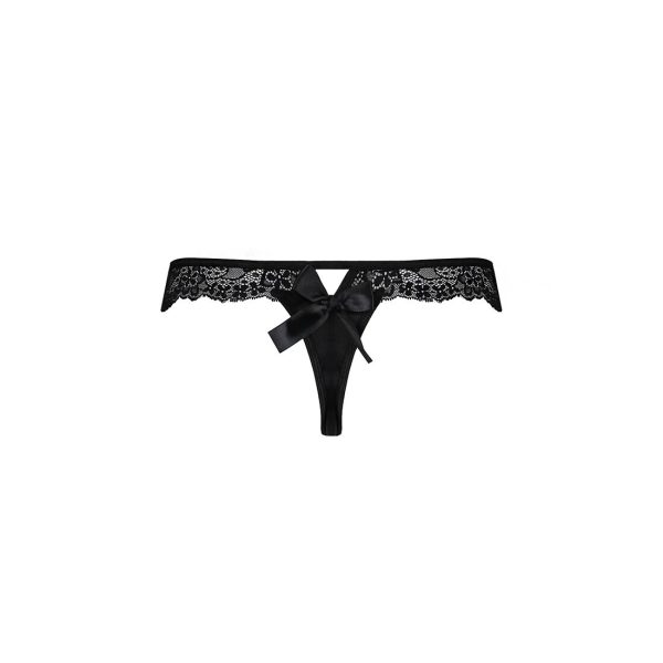 Мереживні трусики-танга з атласним бантиком Passion NAJA THONG XXL