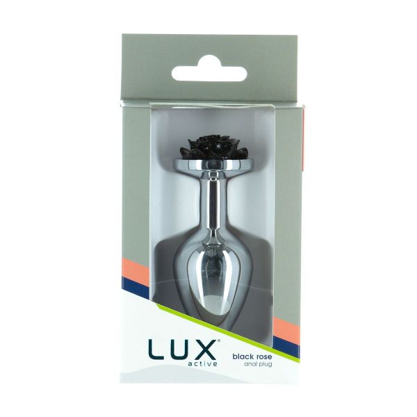 Металева анальна пробка Lux Active з трояндою - Rose Anal Plug - віброкуля в подарунок