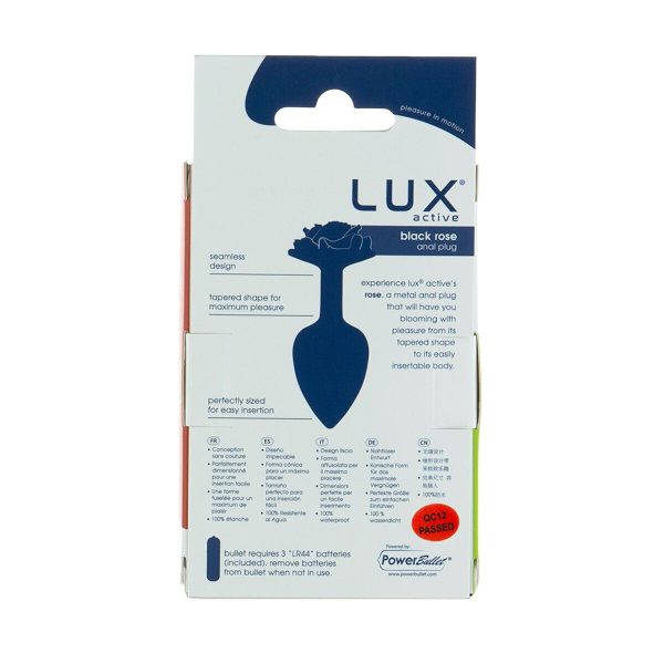 Металева анальна пробка Lux Active з трояндою - Rose Anal Plug - віброкуля в подарунок