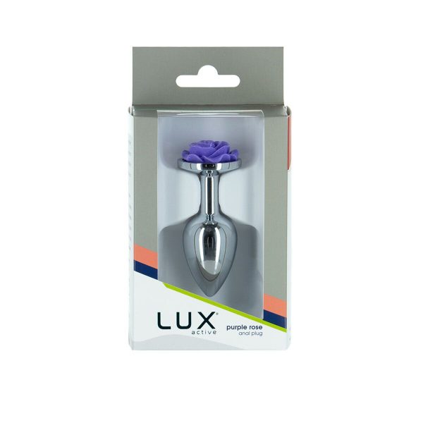Металева анальна пробка Lux Active з трояндою - Rose Anal Plug - віброкуля в подарунок