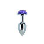 Металева анальна пробка Lux Active з трояндою - Rose Anal Plug - віброкуля в подарунок