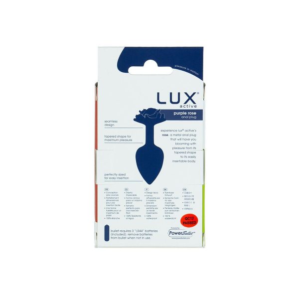 Металева анальна пробка Lux Active з трояндою - Rose Anal Plug - віброкуля в подарунок
