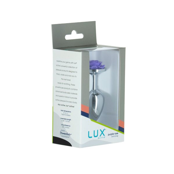Металева анальна пробка Lux Active з трояндою - Rose Anal Plug - віброкуля в подарунок