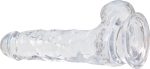 Прозрачный фаллоимитатор на присоске ADDICTION — Clear Dildo with Balls 7″, вибропуля в подарок