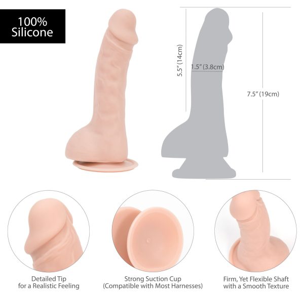 Вигнутий фалоімітатор на присосці ADDICTION — BRAD 7,5″ Dildo With Balls