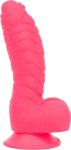 Ребристый фаллоимитатор на присоске ADDICTION — Tom 7″ Dildo With Balls — вибропуля в подарок